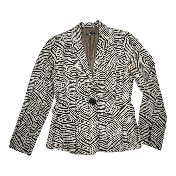 Boston Proper Jackets & Blazers - Boston Proper Silk Blazer Zebra Print Size 6